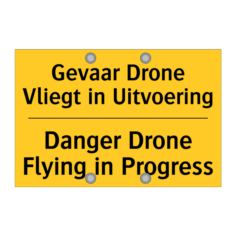 Gevaar Drone Vliegt in Uitvoering - Danger Drone Flying in Progress