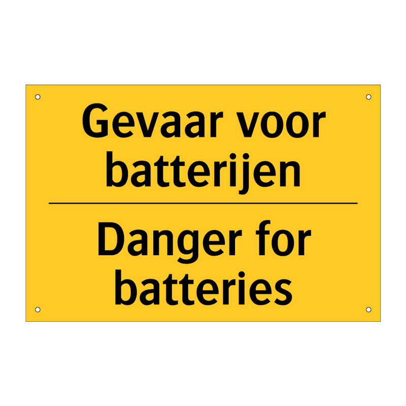 Gevaar voor batterijen - Danger for batteries & Gevaar voor batterijen - Danger for batteries