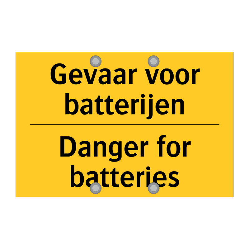 Gevaar voor batterijen - Danger for batteries & Gevaar voor batterijen - Danger for batteries