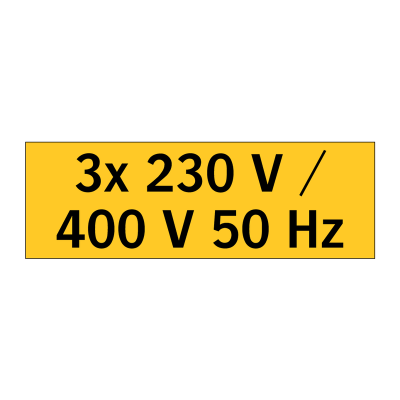 3x 230 V / 400 V 50 Hz & 3x 230 V / 400 V 50 Hz & 3x 230 V / 400 V 50 Hz & 3x 230 V / 400 V 50 Hz