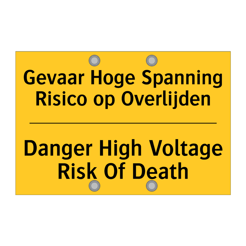 Gevaar Hoge Spanning Risico op Overlijden - Danger High Voltage Risk Of Death