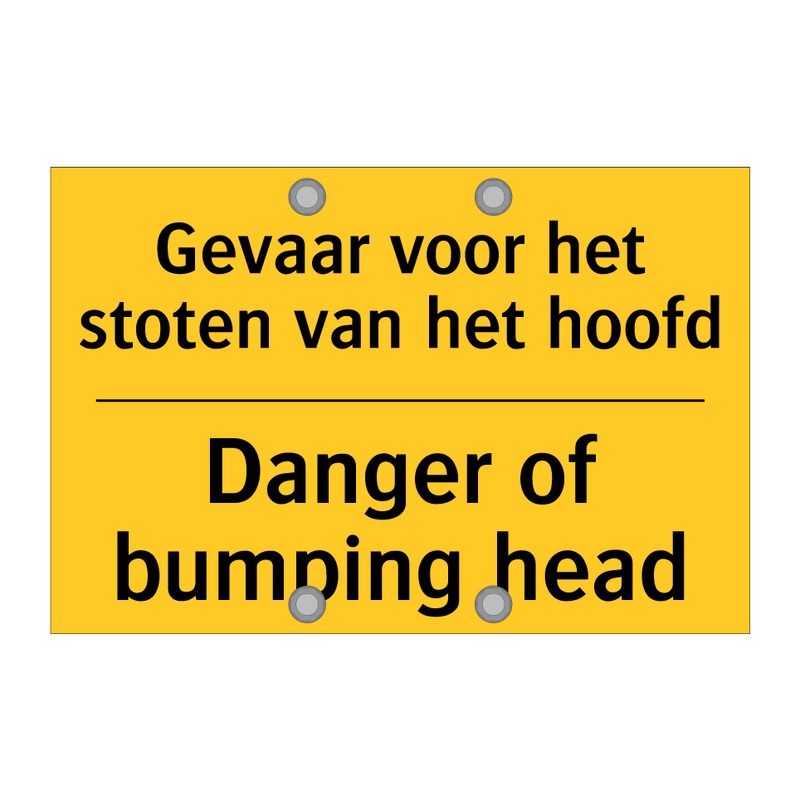 Gevaar voor het stoten van het hoofd - Danger of bumping head