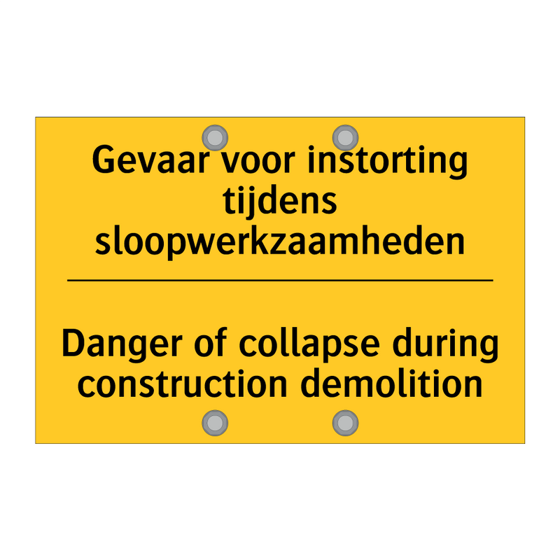 Gevaar voor instorting tijdens sloopwerkzaamheden - Danger of collapse during construction demolition