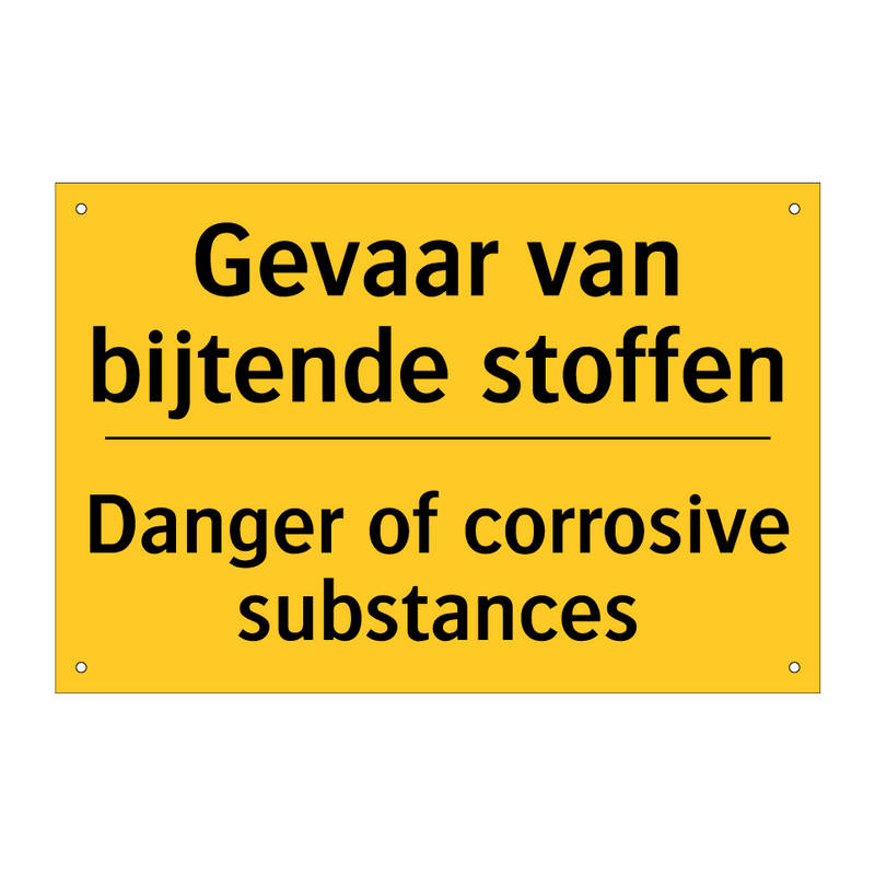 Gevaar van bijtende stoffen - Danger of corrosive substances