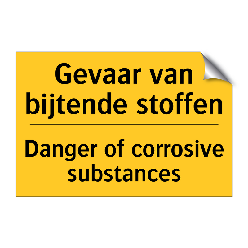 Gevaar van bijtende stoffen - Danger of corrosive substances