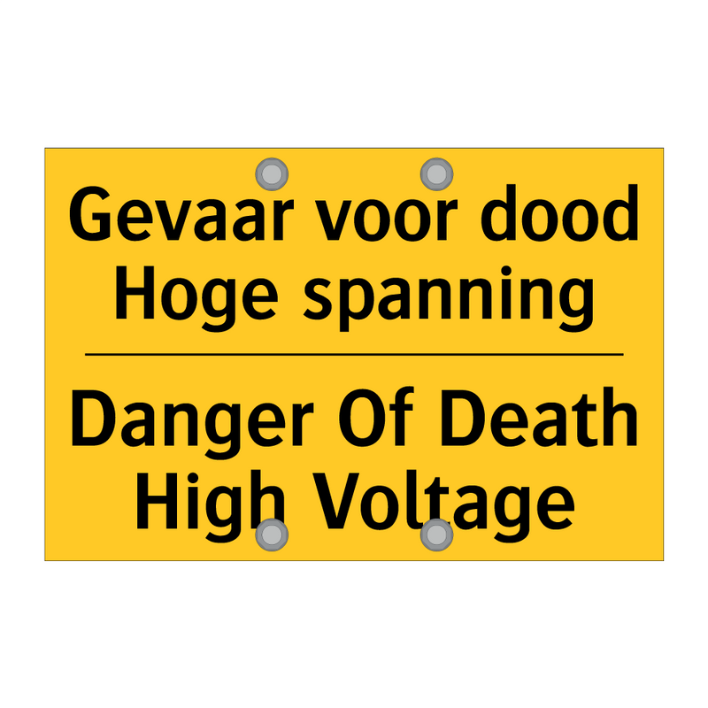 Gevaar voor dood Hoge spanning - Danger Of Death High Voltage