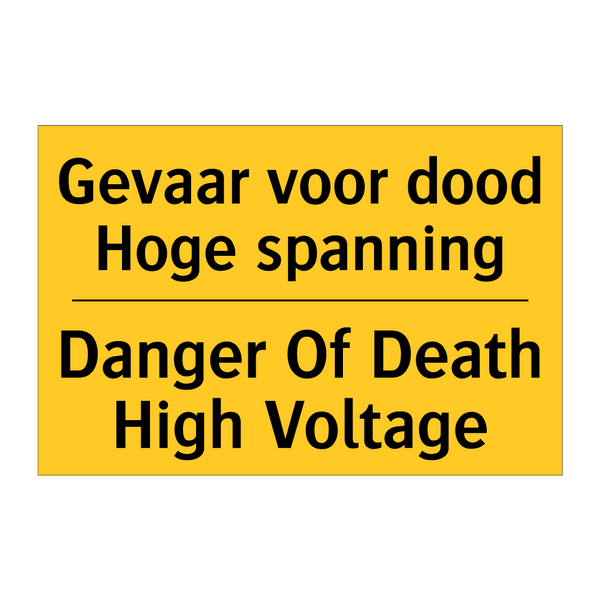 Gevaar voor dood Hoge spanning - Danger Of Death High Voltage