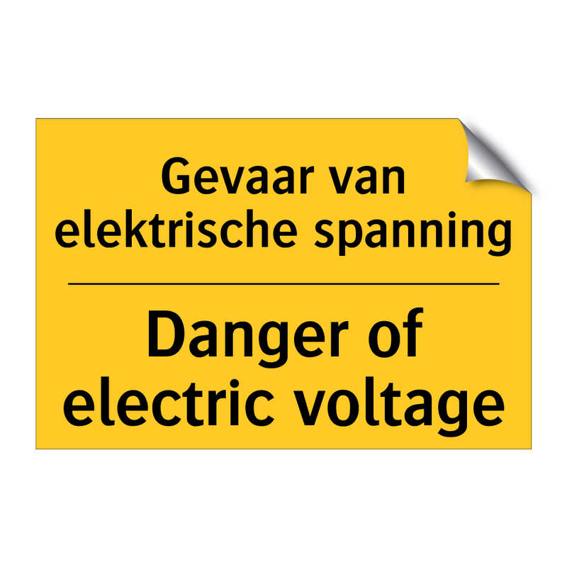 Gevaar van elektrische spanning - Danger of electric voltage