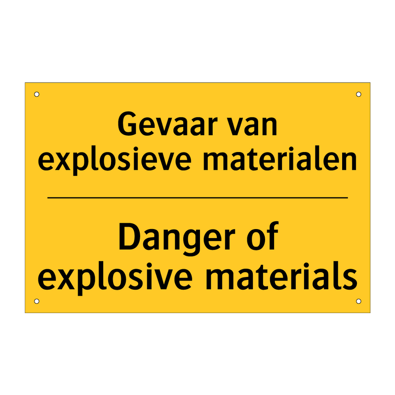 Gevaar van explosieve materialen - Danger of explosive materials