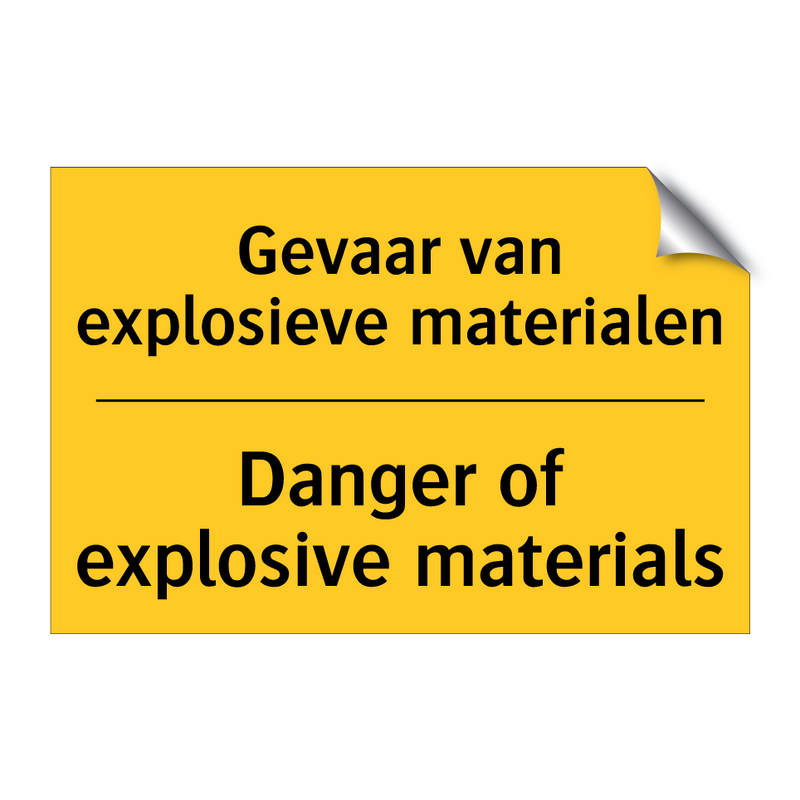 Gevaar van explosieve materialen - Danger of explosive materials