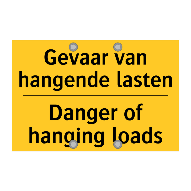 Gevaar van hangende lasten - Danger of hanging loads