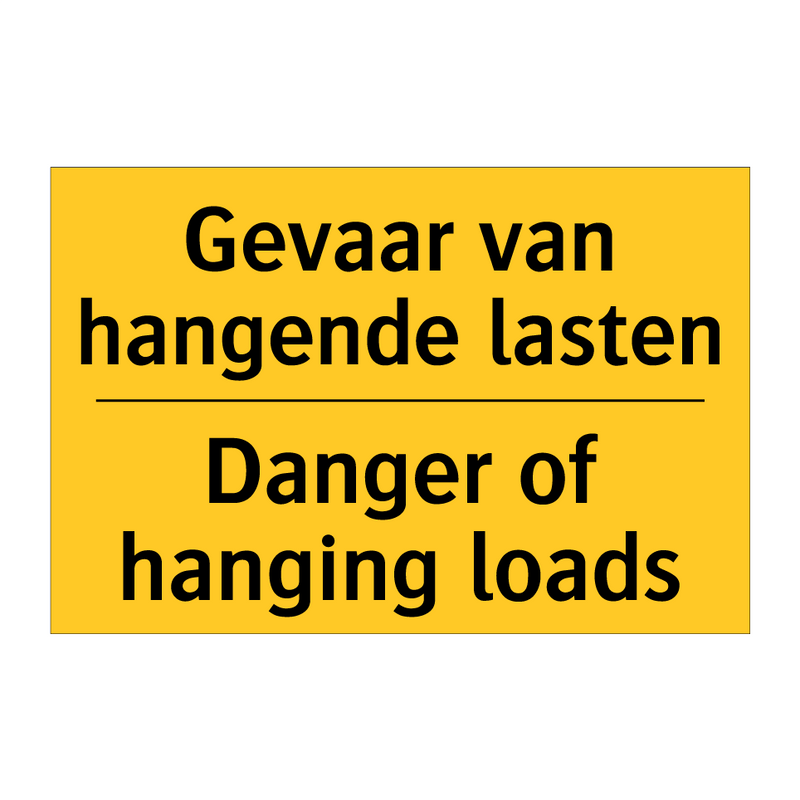 Gevaar van hangende lasten - Danger of hanging loads