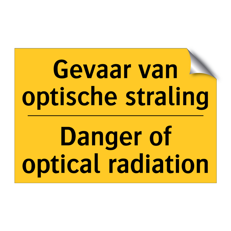 Gevaar van optische straling - Danger of optical radiation