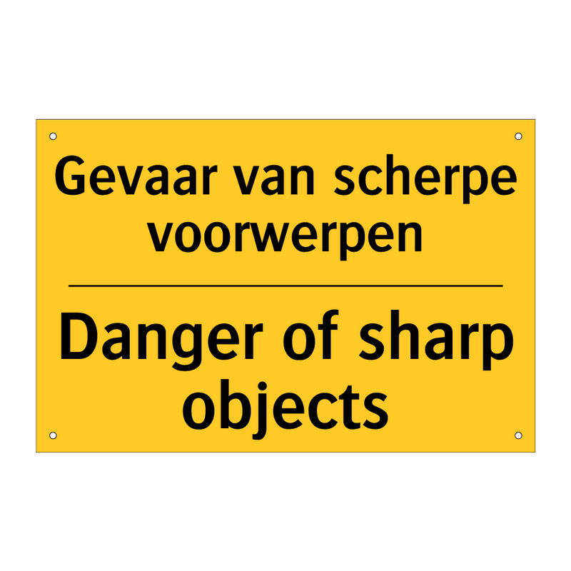 Gevaar van scherpe voorwerpen - Danger of sharp objects