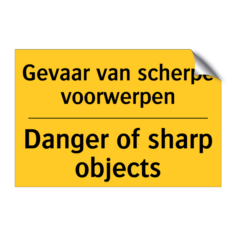 Gevaar van scherpe voorwerpen - Danger of sharp objects