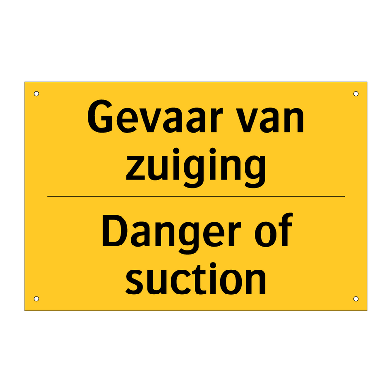 Gevaar van zuiging - Danger of suction & Gevaar van zuiging - Danger of suction