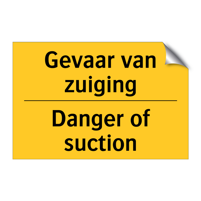 Gevaar van zuiging - Danger of suction & Gevaar van zuiging - Danger of suction