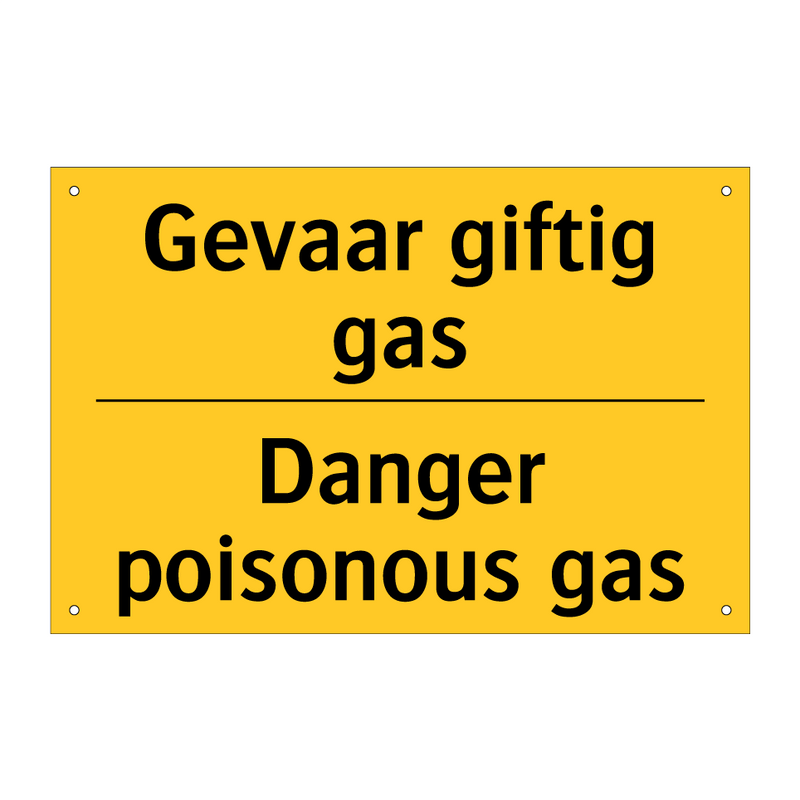 Gevaar giftig gas - Danger poisonous gas & Gevaar giftig gas - Danger poisonous gas