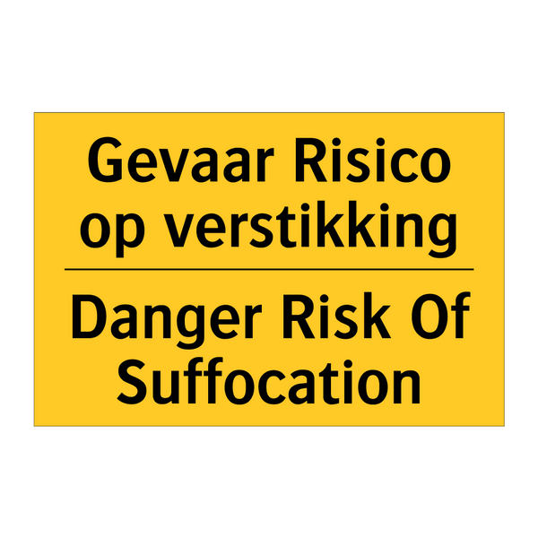 Gevaar Risico op verstikking - Danger Risk Of Suffocation