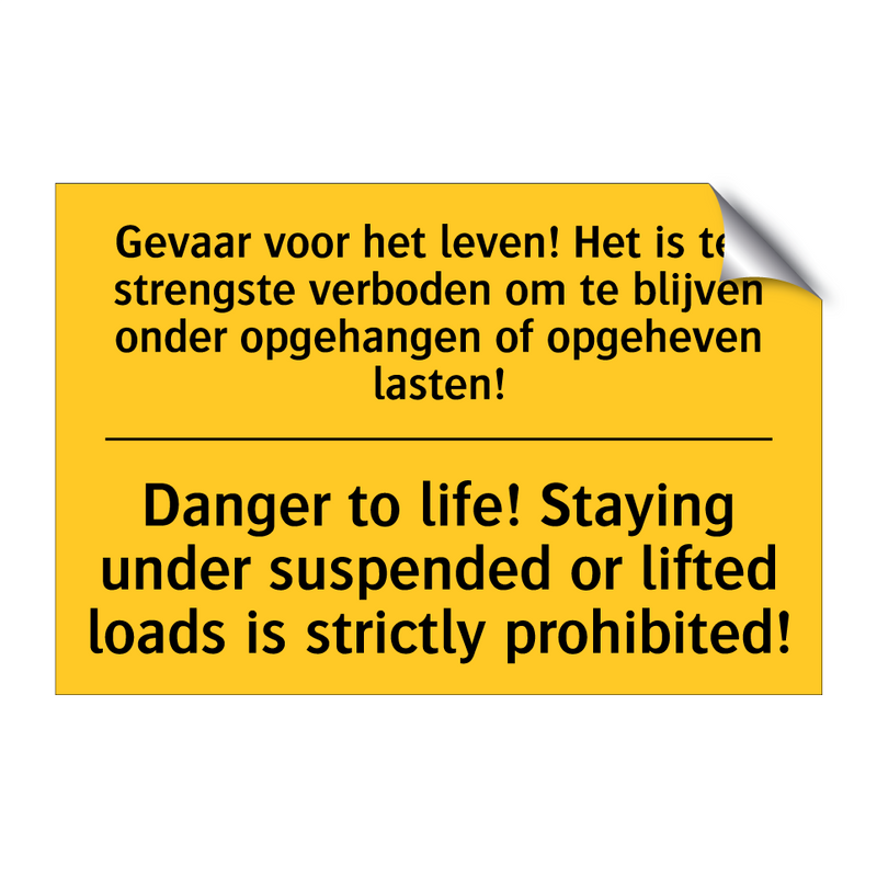 Gevaar voor het leven! Het is /.../ - Danger to life! Staying under /.../