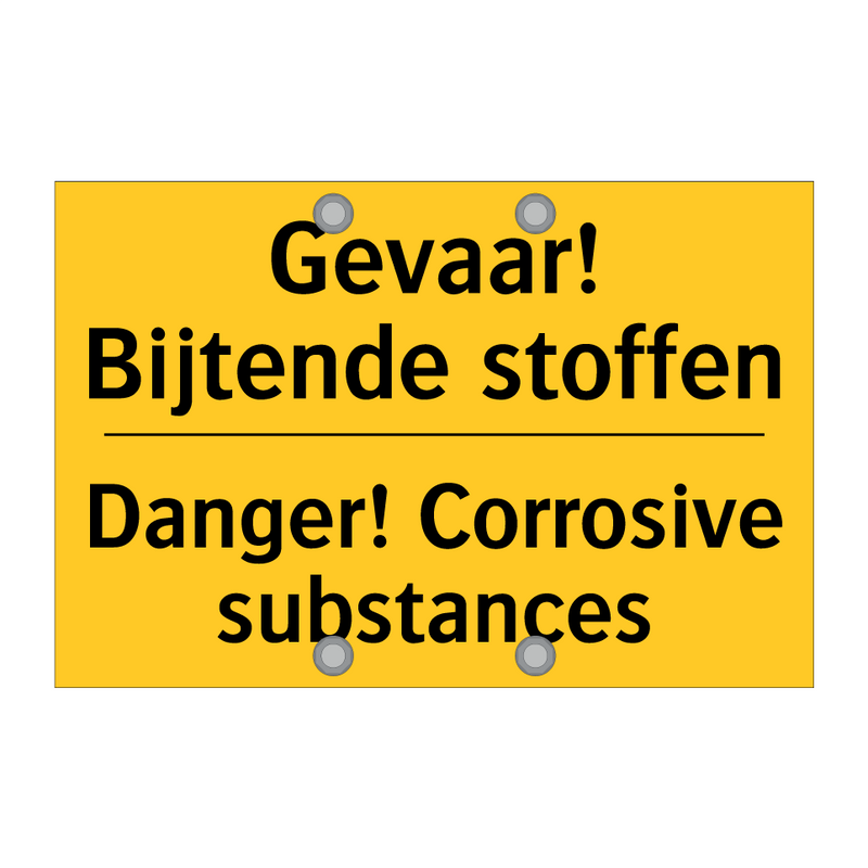 Gevaar! Bijtende stoffen - Danger! Corrosive substances