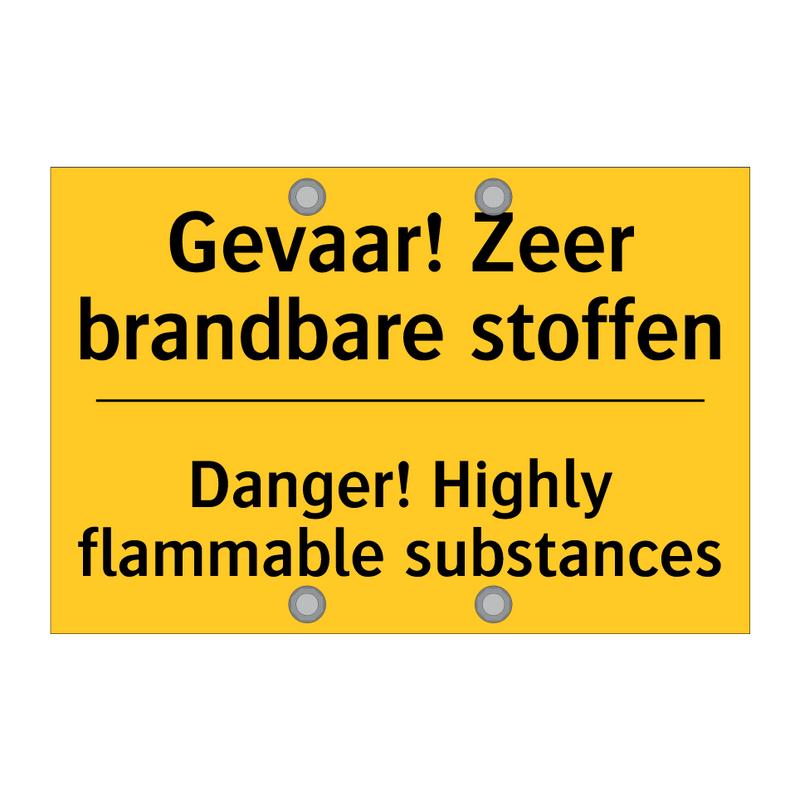 Gevaar! Zeer brandbare stoffen - Danger! Highly flammable substances