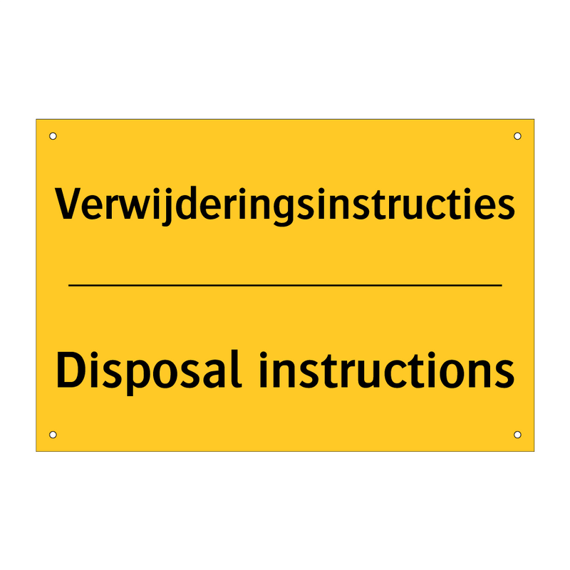 Verwijderingsinstructies - Disposal instructions & Verwijderingsinstructies - Disposal instructions