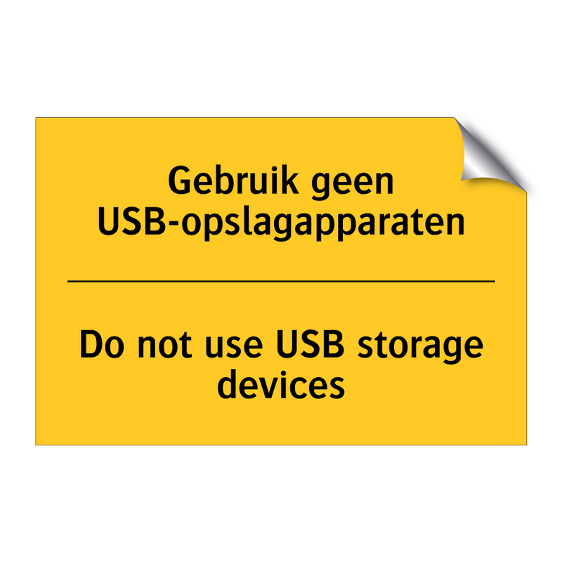 Gebruik geen USB-opslagapparaten - Do not use USB storage devices