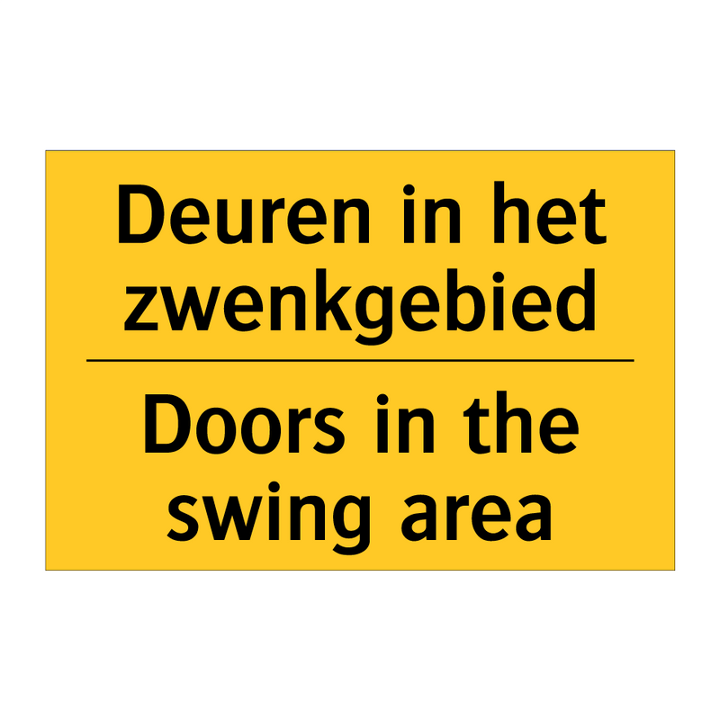 Deuren in het zwenkgebied - Doors in the swing area