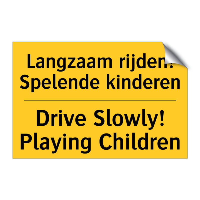 Langzaam rijden! Spelende kinderen - Drive Slowly! Playing Children