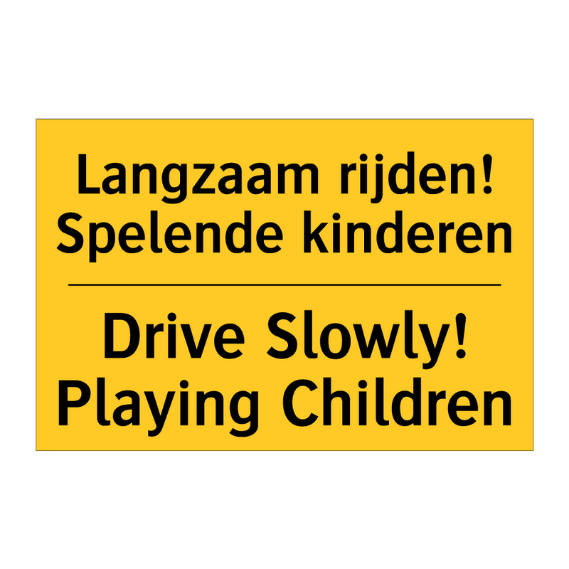 Langzaam rijden! Spelende kinderen - Drive Slowly! Playing Children