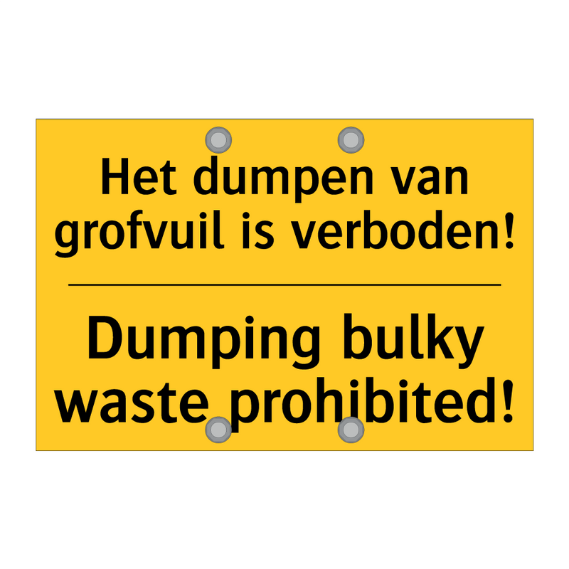 Het dumpen van grofvuil is verboden! - Dumping bulky waste prohibited!