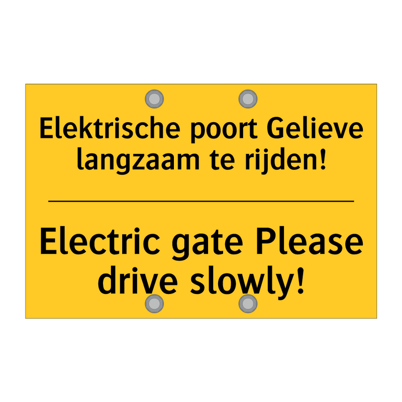 Elektrische poort Gelieve langzaam te rijden! - Electric gate Please drive slowly!