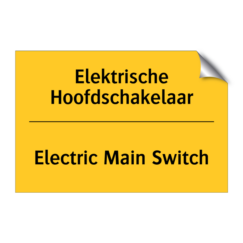 Elektrische Hoofdschakelaar - Electric Main Switch