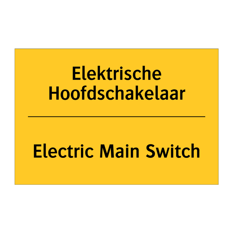 Elektrische Hoofdschakelaar - Electric Main Switch