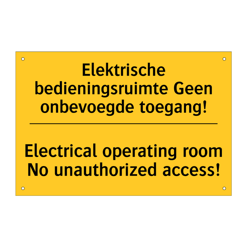 Elektrische bedieningsruimte Geen /.../ - Electrical operating room No unauthorized /.../