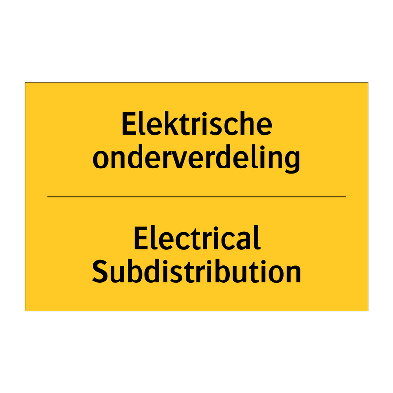 Elektrische onderverdeling - Electrical Subdistribution