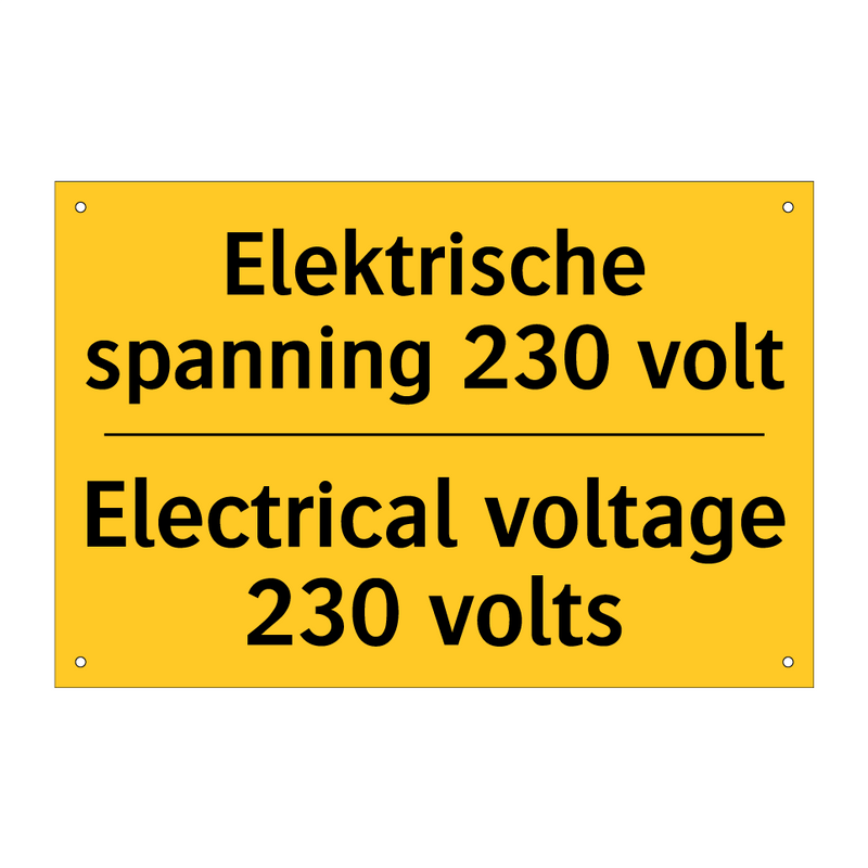 Elektrische spanning 230 volt - Electrical voltage 230 volts