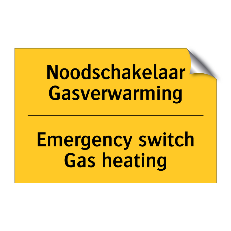 Noodschakelaar Gasverwarming - Emergency switch Gas heating