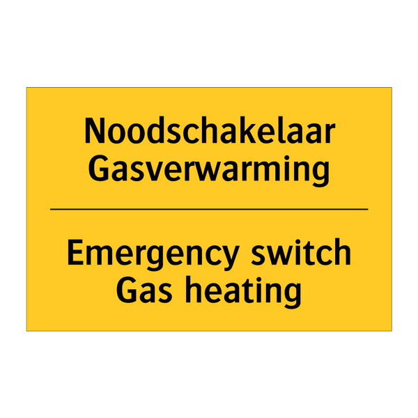 Noodschakelaar Gasverwarming - Emergency switch Gas heating