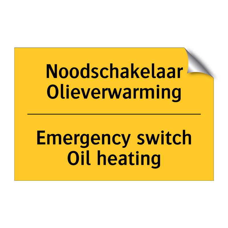 Noodschakelaar Olieverwarming - Emergency switch Oil heating