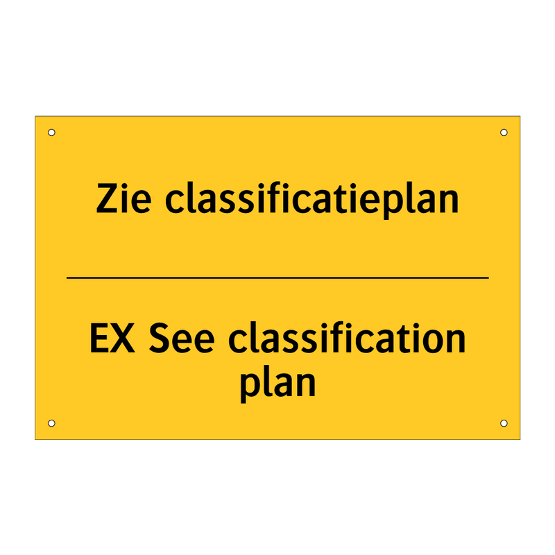 Zie classificatieplan - EX See classification plan