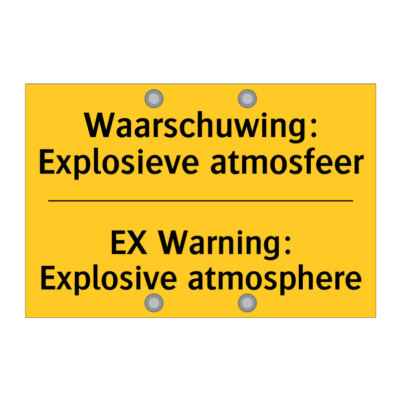 Waarschuwing: Explosieve atmosfeer - EX Warning: Explosive atmosphere