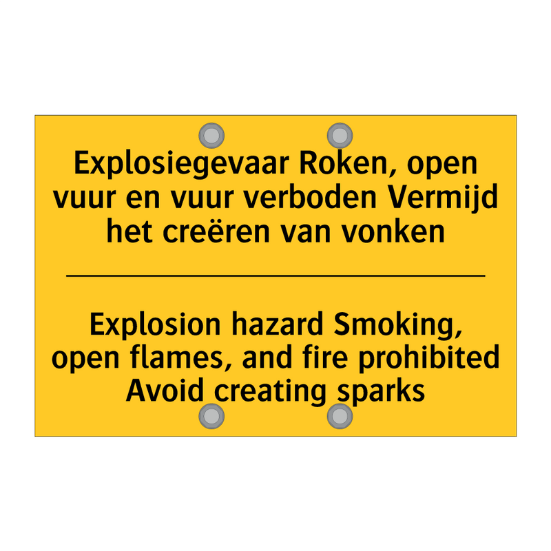 Explosiegevaar Roken, open vuur /.../ - Explosion hazard Smoking, open /.../