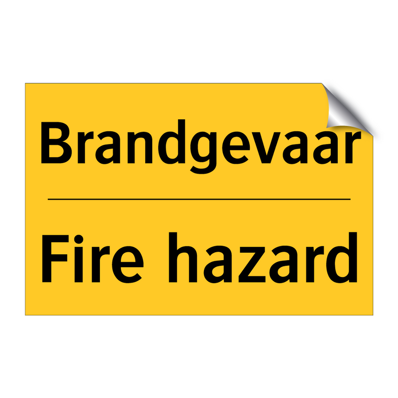 Brandgevaar - Fire hazard & Brandgevaar - Fire hazard & Brandgevaar - Fire hazard