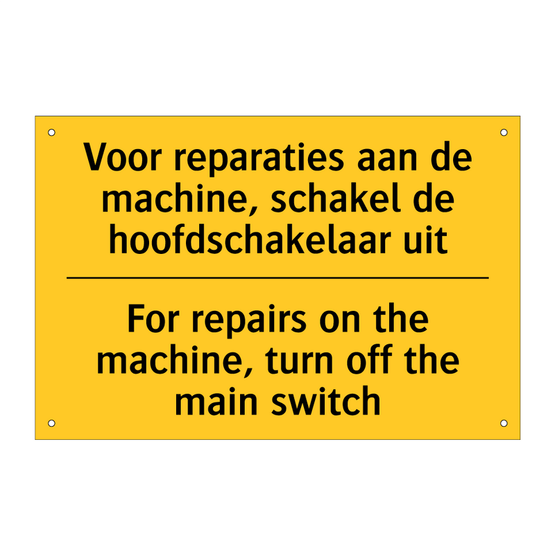 Voor reparaties aan de machine, /.../ - For repairs on the machine, turn /.../