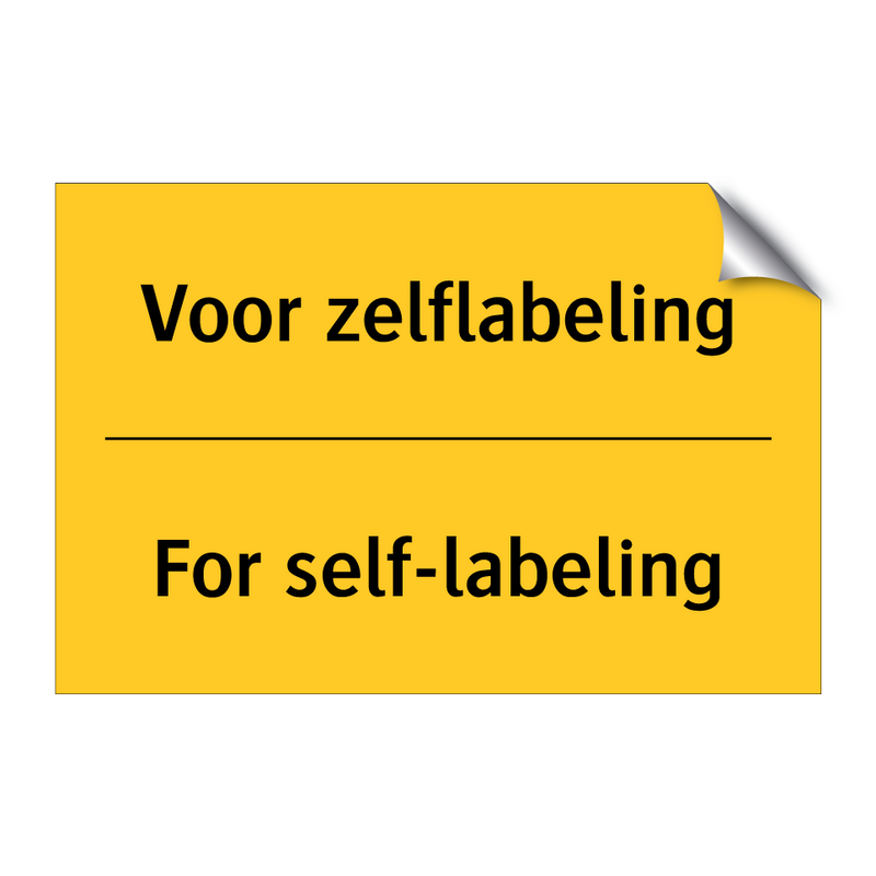 Voor zelflabeling - For self-labeling & Voor zelflabeling - For self-labeling