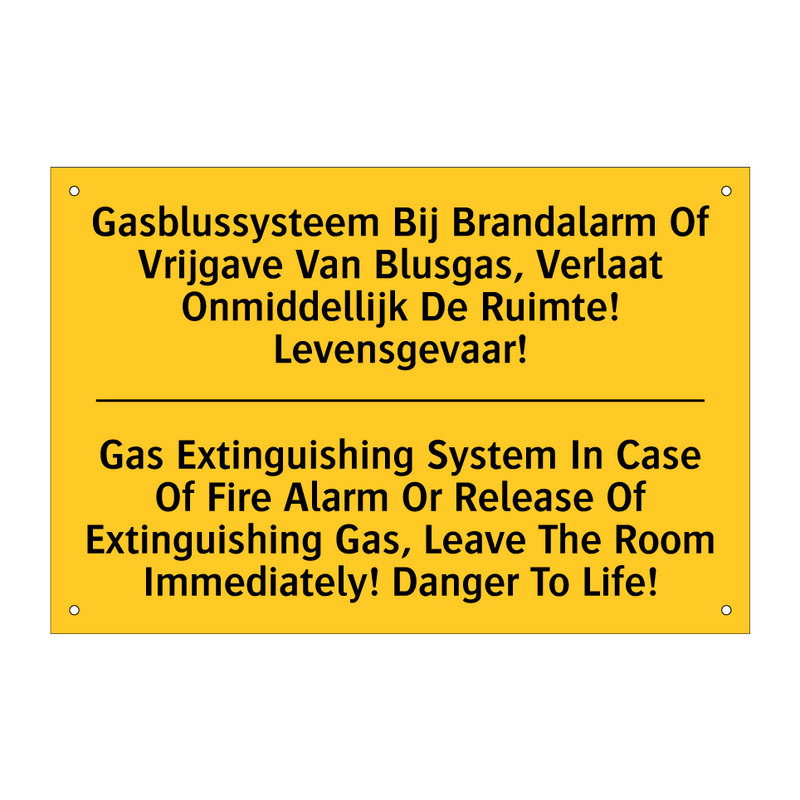 Gasblussysteem Bij Brandalarm /.../ - Gas Extinguishing System In Case /.../