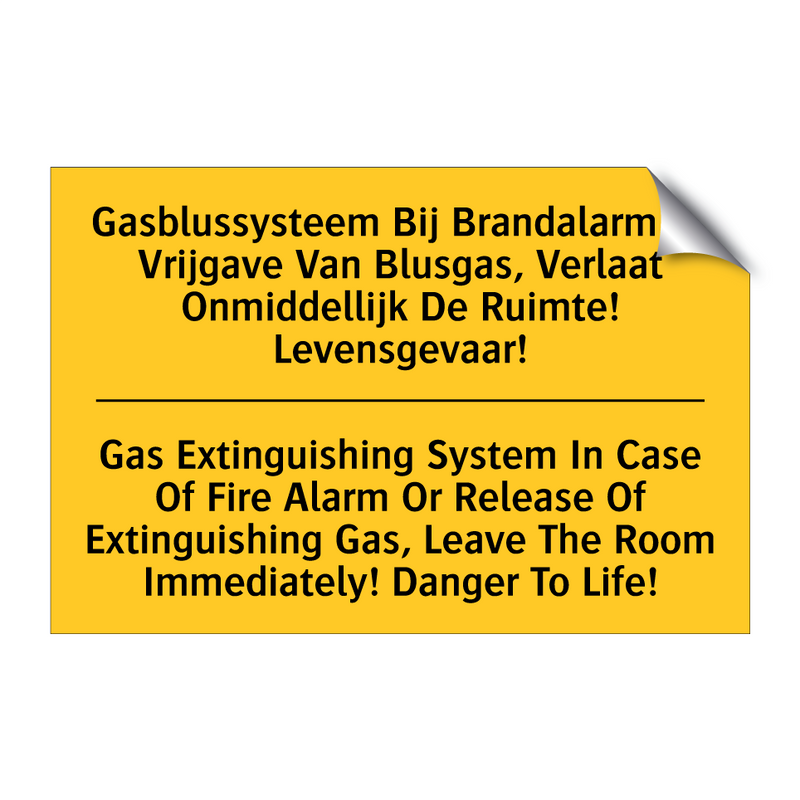 Gasblussysteem Bij Brandalarm /.../ - Gas Extinguishing System In Case /.../