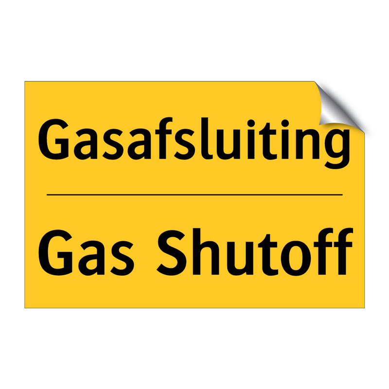 Gasafsluiting - Gas Shutoff & Gasafsluiting - Gas Shutoff & Gasafsluiting - Gas Shutoff